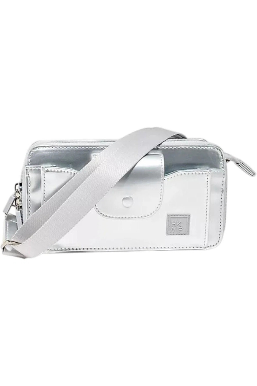 IHKWIP The Oh-My-Posh RFID Wallet Crossbody Patent Silver